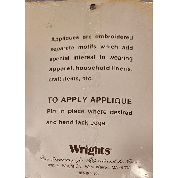 Vintage Wrights Sew On Rose Appliques Never Opened Lot of 6 - Picture 3 of 6